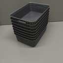NETANY Plastic Storage Baskets - 8 Pack, Gray, Durable, Easy to Use, Flexible, Multi-Purpose, Ideal for Closets, Cabinets, Shelves, Countertops