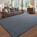 5x7 Blue Grey Area Rugs for Living Room Bedroom, Thickened Memory-Foam Throw Carpet, Modern Minimalist Super Soft Kids Boys Girls Rug, Non-Slip and Washable Carpets for Dorm Home Decor