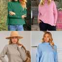 Cicy Bell Womens Mock Neck Sweaters Batwing Long Sleeve Chunky Knit Pullover Oversized Fall Casual Trendy Sweater Tops