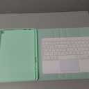 Trackpad Keyboard Case for Amazon Fire HD 10/10 Plus 10.1 inch,7-Color Backlight Rechargeable Keyboard with Kids Multi-Angle Cover for Tablet (Mint Green+White)