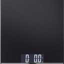KitchenAid KQ908 Glass Surface 11 Pound Capacity Digital Kitchen and Food Scale, Scale for Food Ounces and Grams, Dry and Liquid Ingredients, Black (Black w/ Silver)