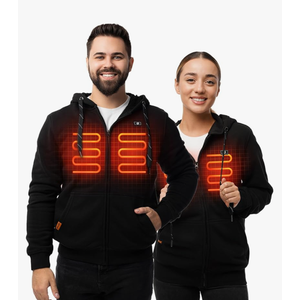 HENNCHEE Heated Hoodies for Men Women with 5V 12000mAh Battery Pack, Zip Up Hooded Sweatshirt, Heating Jacket Unisex Hunting