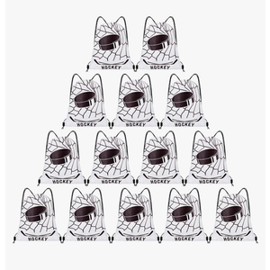 14 Pcs Drawstring Bags Softball Baseball Basketball Football Goodie Favor Bags Cinch Candy Bag Sackpack for Sports Teams (Hockey)