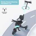 newyoo Tricycles for 1-3 Year Olds, Toddler Bike, Birthday Gift and Toy for Boys and Girls, Toddler Tricycle with Parent Push Handle, Trike with Backrest and Safety Belt, Blue, TR007