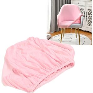 Tissting Curved Back Chair Cover - High Elasticity Universal Thickened Slipcover for Dining & Living Room, Pink Mid Century Modern Accent Armchair Cover, Anti-Wrinkle & Non-Slip Design