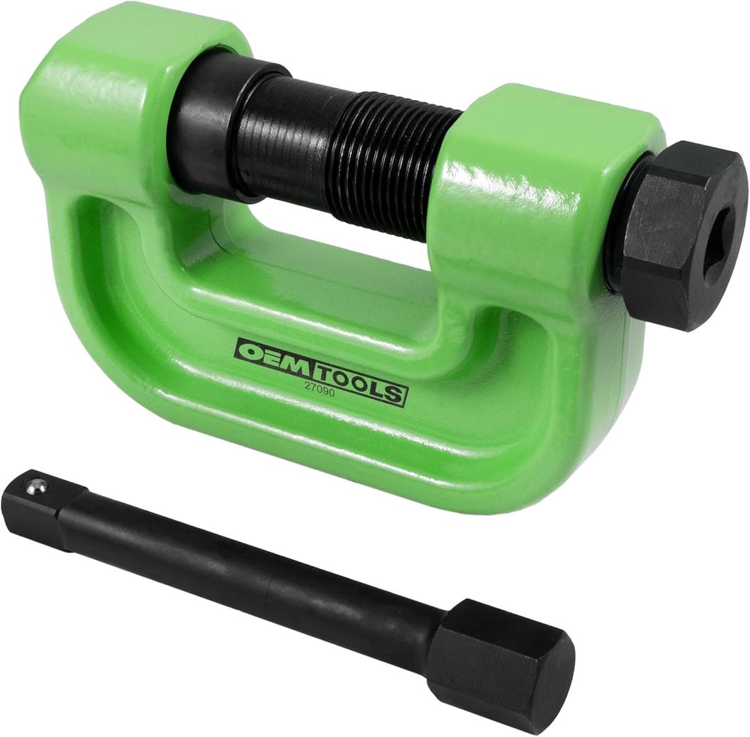 OEMTOOLS 27090 Brake Anchor Pin Press, 10-Ton Capacity for S-Cam Brake Systems, No Hub Removal Brake Tool, High-Grade Steel, Compatible with 1/2" Impact Wrench GREEN