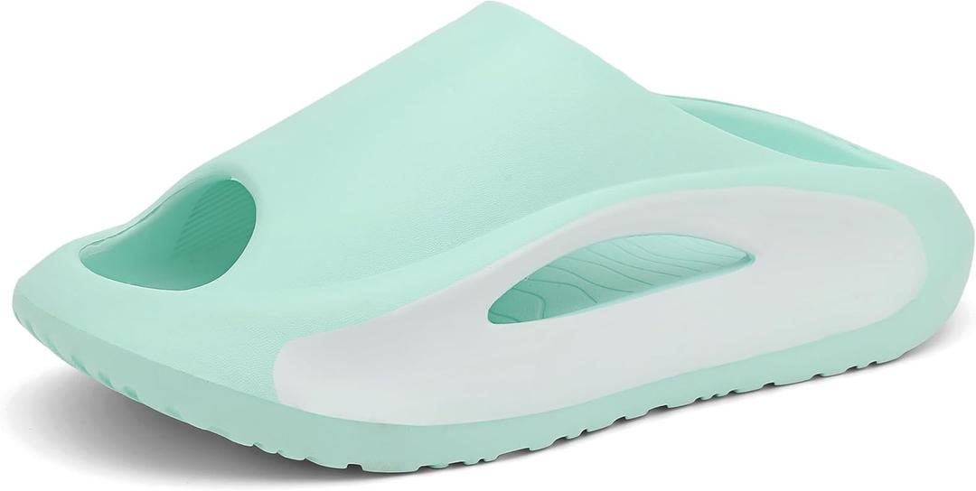 Kids Cloud Slides Boys Girls Comfy Pillow Slippers Summer Beach Sandals Non-Slip Thick Sole Slippers for Indoor Outdoor (Blue)