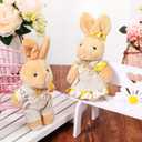Skylety 12 Pcs Mini Easter Bunny Stuffed Animal Bulk Adopt a Bunny Party Favor Small Couple Rabbit Plushie Burlap Floral Decor Cute Soft Rabbit Plush for Easter Basket Party Favor, 4 Inch(Vivid Style)