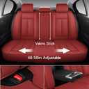MINGBRON Leather Car Seat Covers,Car Seat Covers Full Set,Automotive Seat Covers 6 Seats,Fit for Most Cars SUV and Most Sedans Red