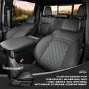 TAPTES Car Seat Covers Custom Fit for Chevy Silverado & for GMC Sierra 1500 with Rear Seat Storage Box 2025 2024 2023 2022 2021 2020 2019, Full Set Leather Waterproof Trucks Pickup (Dark Black)