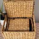 Wicker Basket with Handles Natural Brown 4 PRS  16x14 13.5x12 12x10 10x8