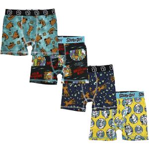 Scooby Doo 4pk Youth Boys Boxer Briefs (10, Multicolored)