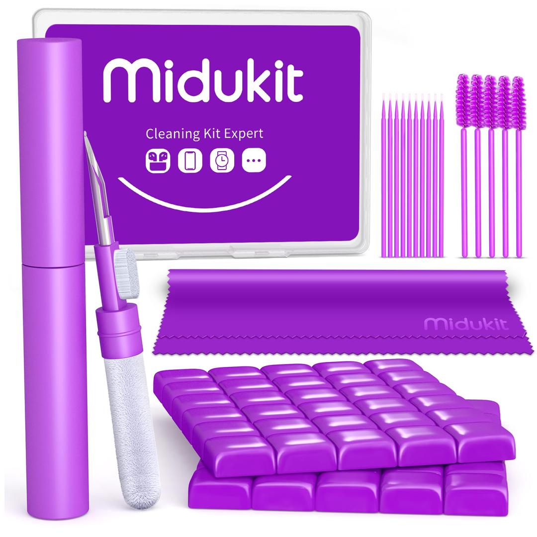 Cleaner Kit for Airpod, Earbud Cleaning Putty, Cleaning Kit Compatible with Airpods iPhone, fits Earbud Phone Ear Wax Dirt, Cleaning with Putty, Cleaning Pen, Microfiber Cleaning Cloth & Brushes