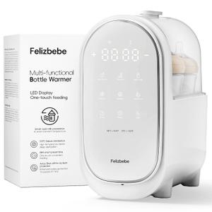 Felizbebe Bottle Warmer for Breastmilk, 11-in-1 Double Bottle Warmer Large Touchscreen with Night Light, Detachable for Easy Cleaning & Accurate Temperature Control, Timer, Milk Warmer for Baby