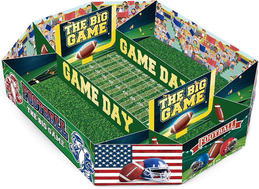 Huge 26 X21 Inch Football Party Favors Supplies Kit, Football Party Decorations, Large Food Display Serving Tray for Tailgate Essentials, Game Day, Birthday Decorations Essentials