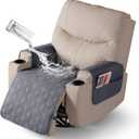 VANSOFY Recliner Chair Covers 100% Waterproof Seat Cover with Arm Reclining Cover Non-Slip Recliner Chair Covers Furniture Protector Washable Slipcover with Pocket for Pets, Dogs(Dark Gray, 22")