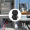 2 x Oualhoo 1/2" NPT Nylon Cable Connector, Strain Relief Cord Connector, IP68 Waterproof Adjustable Locknut, Wire Pass Through Grip, Black, 10 PCS