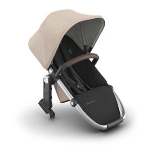 UPPAbaby RumbleSeat V3 Second Lower Seat - Compatible with Vista V2 and Vista V3 - All-Weather Seat + Magnetic Buckle  Adapters Included - Declan (Oat Mlange/Silver Frame/Chestnut Leather)