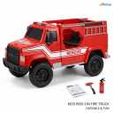 12V Kids Ride-On Fire Truck Electric Vehicle – Battery Powered Toy Fire Engine Car for Toddlers with Parental Remote Control, Siren, Emergency Flashing Lights, Rescue Tools & Water Gun Sprayer