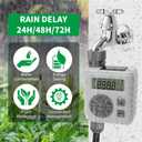 Hose Timer, Zuomeng Water Timer for Garden Hose with Dual Power Design, Leak-Proof Design, Smart Irrigation System with Rain Delay, Auto & Manual Modes for Lawn and Garden Watering, Gray