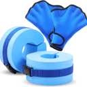 Water Aerobics Set for Aquatic Exercise 1 Pair Swimming Glove 2 Pcs Foam Swim Aquatic Cuffs Water Weights Equipment Pool Resistance Fitness Equipment for Swimming Training Workouts