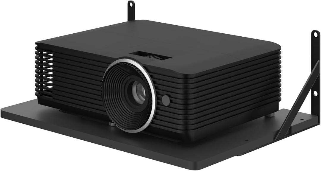 All Black Small Mini Projector Mount, Projector Shelf/Cable Box Wall Mount/Router Wall Mount,Projector Wall Mount Floating,Projector Shelf for Wall,Projector Holder Stand Accessories