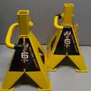 YELLOW JACKET Jack Stands 6 Ton with Double Locking and Large Foot Base for Lifting SUVS, Heavy Duty Steel, 13000 lb Capacity, 1 Pair, Yellow