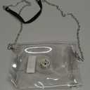 Lorbro Clear Purse for Women Stadium Approved, Clear Crossbody Bag with Zipper Closure, Transparent Purse for Concert Sports (Pearl Silver)