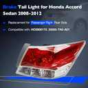 Brake Tail Light for Honda Accord Sedan 2008-2012, HO2801172 Rear Taillight Assembly Replaces for 33500-TA0-A01, Tail Lamp with Bulb, Passenger Right Side RH