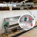Automatic Livestock Water Trough Animal Stainless Steel Larger Automatic Waterer with Float Valve Kit for Goat Cattle Horse Hog Pigs Dog Water Dispenser Outdoor, 39.5"*11.8"*7.8",12 Gallons