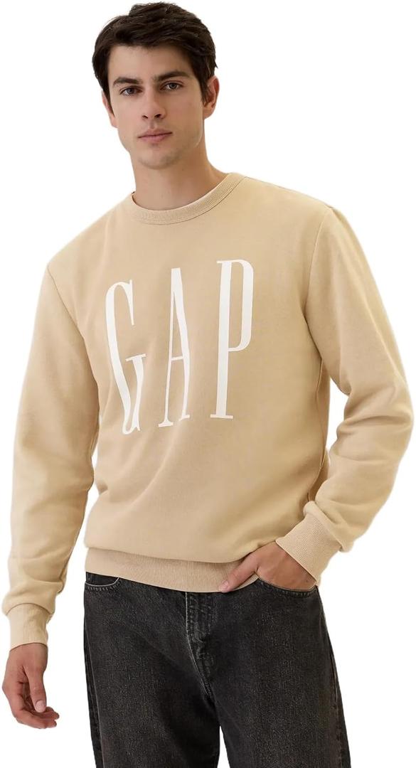 GAP mens Logo Fleece Crew Sweatshirt (Large)