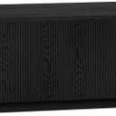 Henn&Hart 48" Fluted Rectangular Low-Profile Coffee Table for Living Room, Family Room, or Office, Black Grain