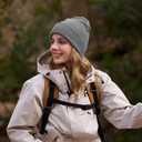 Warm Winter Beanie for Men & Women, Soft Merino Wool Blend Knit Hat, Slouch or Cuffed Style for Ski, Hiking & Outdoor Gift (Mixed Grey)