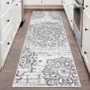 HEBE Hallway Runner Rug 2'x5' Washable Vintage Distressed Area Rugs Non Slip Laundry Rug Runner Boho Floor Carpet Runners for Hallways Entryway Laundry Room Kitchen Bathroom