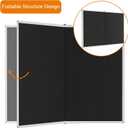 Large Cork Bulletin Board, 48 X 36 in Foldable Silver Aluminium Frame Noticeboard for Wall, 4'x 3' Large Wall Mounted Memo Notice Pin Board with 28 Push Pins for School, Home & Office (Black), 36 x 24 inches
