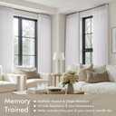 Memory Trained Pinch Pleated Curtains 80 Inches Long, Viral Linen Pinch Pleat Sheer Curtains with Ring Hooks&Clips for Track System Living Room, White Light Filtering Privacy Curtain 2 Panel Set