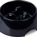 Super Design Slow Feeder Dog Bowl, 1 Cup(Holds Approx. 300ml), Non-Slip, Heat-Resistant, Sturdy, Dishwasher Safe, Suitable for Large Dogs (Black)