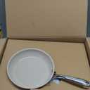 Redchef Nonstick Cookware Sets, Frying Pan Set with Tempered Glass Lids, Ceramic Cookware Set, Stay-Cool Handles, Dishwasher & Oven Safe, Compatible with All Cooktops, Beige (8+9.5+11 Inch)