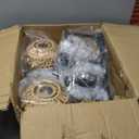 QIYIZM Floor Lamp for Living Room,Bedroom,3-Lights Boho Rattan Floor Lamps,Tree Farmhouse Industrial Black Standing Lamp Wicker Rustic Tall Lamp,Woven Bamboo LampShade Floor Light Bohemian