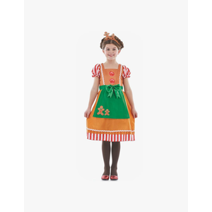 fun shack Gingerbread Girl Costume, Kids Gingerbread Dress Outfit, Holiday Gingerbread Girl Apparel for Parties S