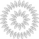 Horse Eye Crystal Rhinestones White Clear Navette Point Back Gems Faceted Glass Rhinestones for Crafts, Jewelry Making 7x15MM 50Pcs