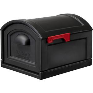 Step2 Town-to-Town XL Post-Mount Mailbox, Weather Resistant, Large Outdoor Mailboxes, Made of Durable Plastic, Easy to Install, USPS T4 Sized Mailbox, Flag Included, Onyx Black