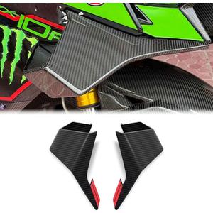 For ZX-10R ZX-10RR 2022-2025 Motorcycle Front Aerodynamic Fixed Wing Spoiler Side Winglet GP Wing ZX10R Accessories (Carbon Fiber Texture)
