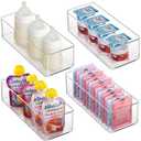 Heyuzb 4 PACK Freezer Organizer Bins Clear Stackable Storage Bins for Fridge Organization and Storage