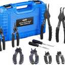 Orion Motor Tech 10pc Snap Ring Pliers Set, Internal & External Circlip Pliers With Bent & Straight Pliers, Hook Pick, Heavy Duty Snap Ring and Circlip Removal Tool with Storage Case & Gloves (Blue)