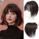 Hair Toppers for Women Real Human Hair， 360°3D Cover Toppers Hairpieces for Women with Thinning Crown Wispy Clip in Bangs Realistic Scalp Hairline