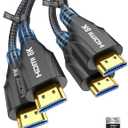 Cratree HDMI Cable 6FT 2Pack - Certified 8K Ultra High Speed HDMI Cord,48Gbps,8K 60hz,4K 120hz,Braided,eARC,HDCP 2.2 2.3,Compatible for HDTV/PS5/PS4/Blu-ray/RTX 3080 3090