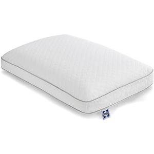 Sealy Essentials Memory Foam Bed Pillow for Pressure Relief, Adaptive Memory Foam Pillow with Washable Knit Cover, Standard, 24 x 16 in x 5 in,White 