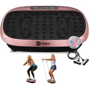 Lifepro Vibration Plate Exercise Machine with Magnetic Acupoints - Full Body Vibration Platform for Beginners and Recovery - Ideal Lymphatic Drainage Massager for Muscle Toning and Overall Fitness (Rose Gold)