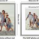 Americanflat Vintage Frames - 16x20 Picture Frame with Beaded Accents and Polished Plexiglass - Use as 11x14 Frame or Display 16x20 Photos Without Mat - Heirloom Collection - Wall Display - Silver
